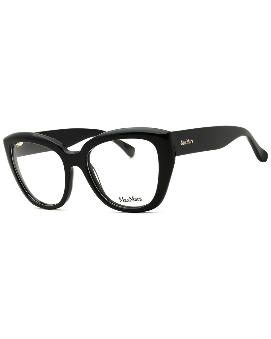 Max Mara Ladies Black Rectangular Eyeglass Frames Mm5114 In Black