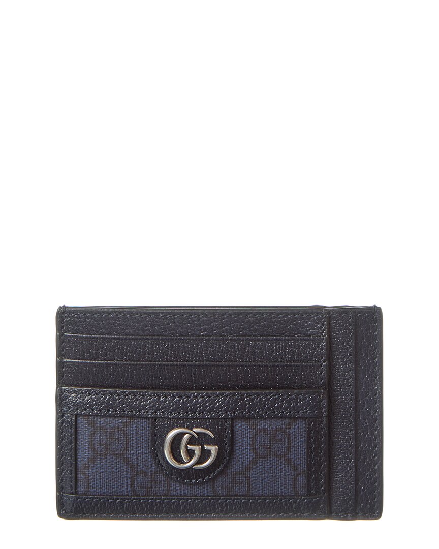 Gucci Ophidia Gg Supreme Canvas & Leather Card Case In Blue