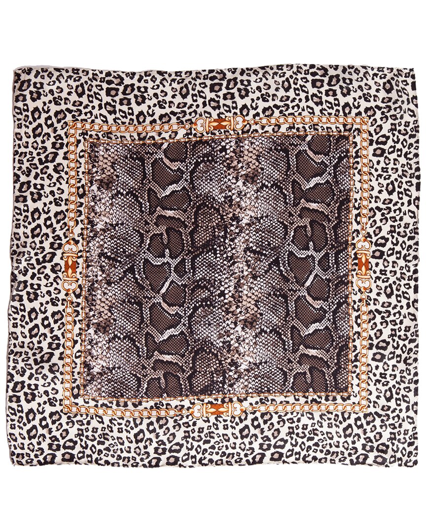 Blue Pacific Safari Silk Square Neckerchief In Purple