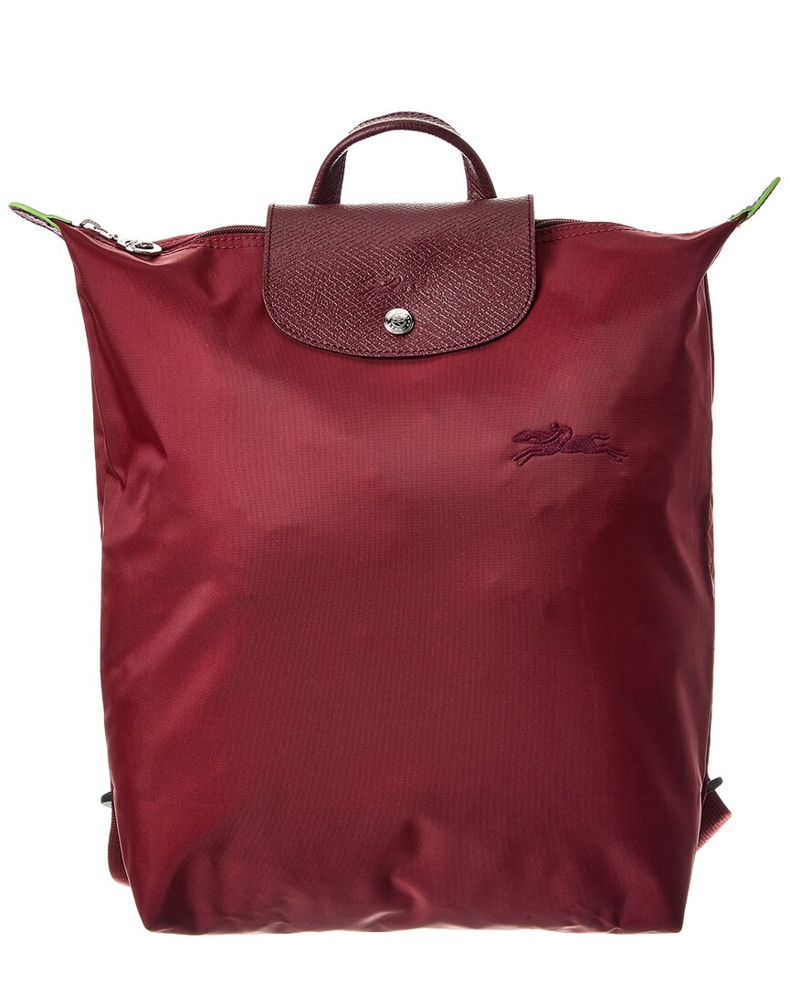 Longchamp Le Pliage Nylon & Leather Backpack In Red