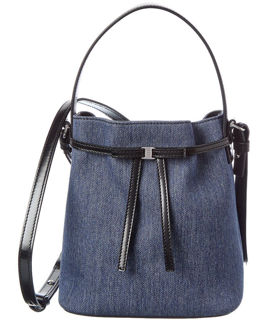 Ferragamo Denim & Leather Bucket Bag Women's Blue | eBay