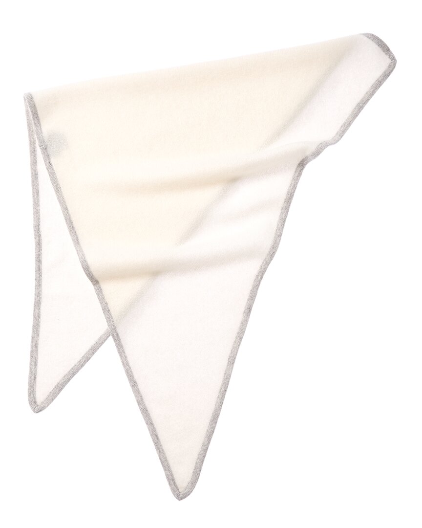 Phenix Knit Triangle Cashmere Scarf In White