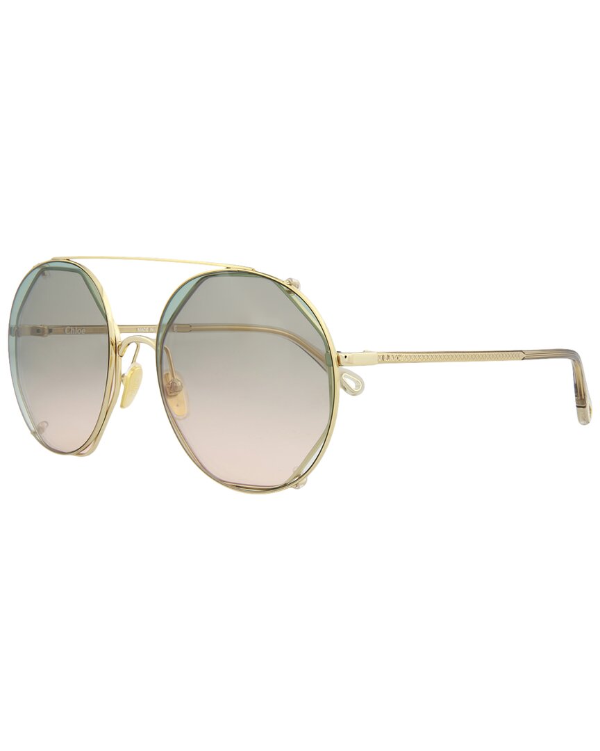 Chloé Women's Ch0041s 57mm Sunglasses In Gold