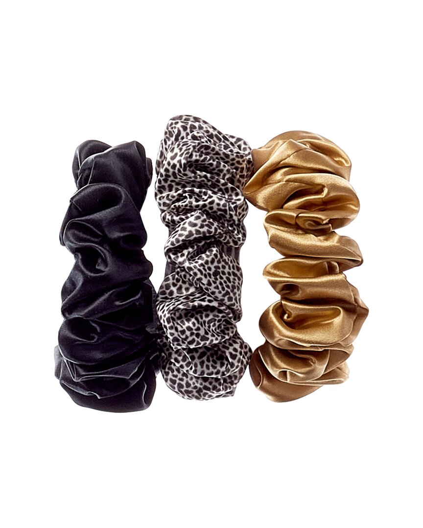 Slip ® Unisex Pure Silk Large Scrunchies - Mixed Leopard In Multi