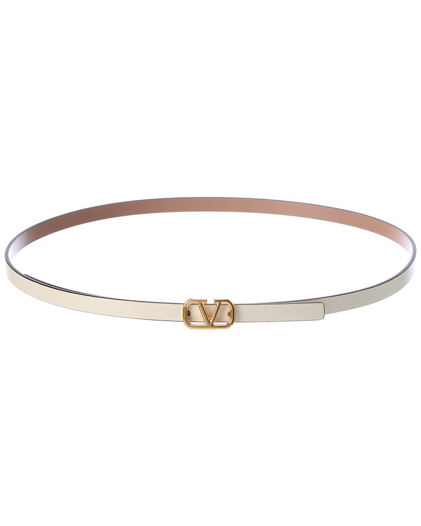 Valentino Garavani Vlogo 5mm Reversible Leather Belt In  display picture 3