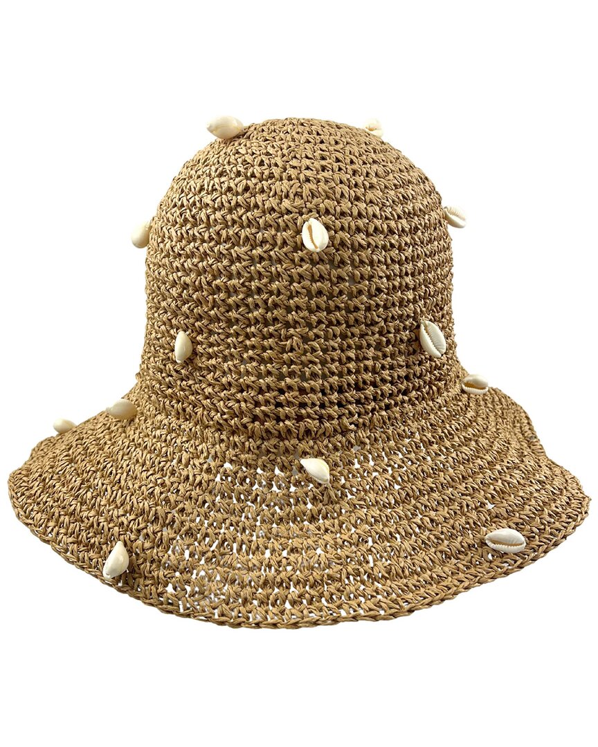 Marcus Adler Straw Sea Shell Bucket Hat In Brown