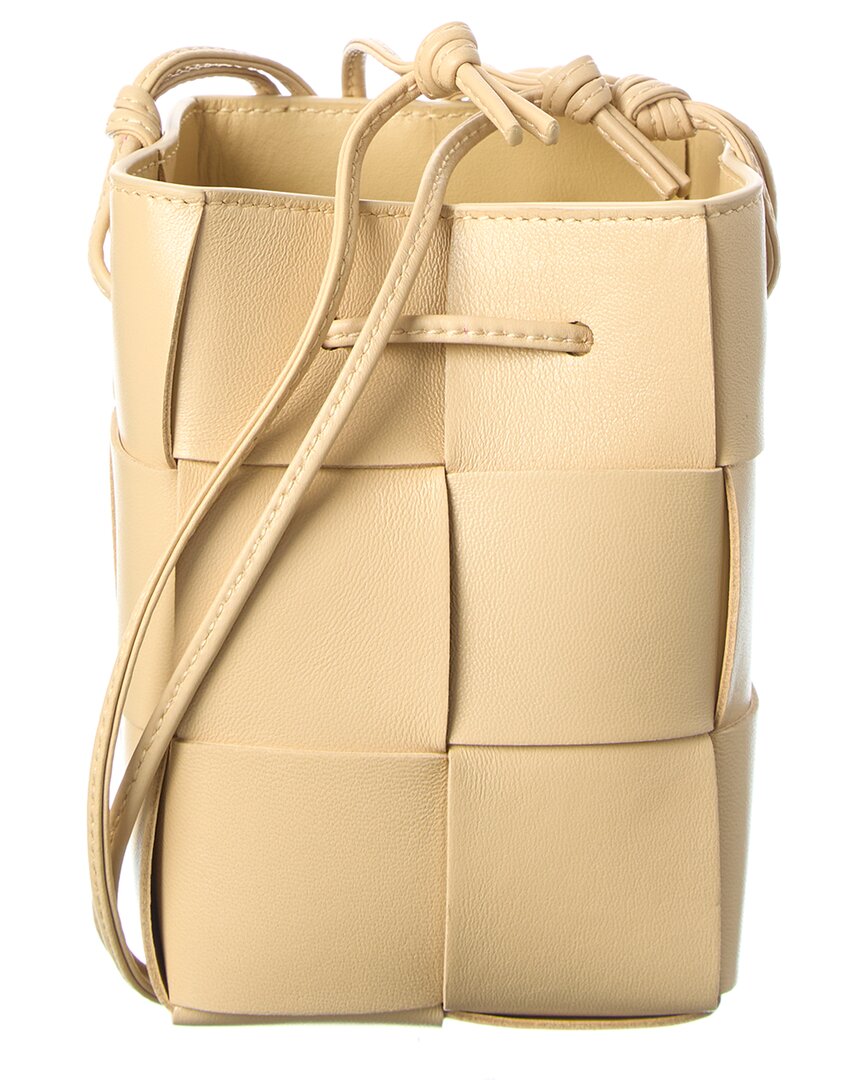 Bottega Veneta Cassette Mini Intrecciato Bucket Bag Women's Beige