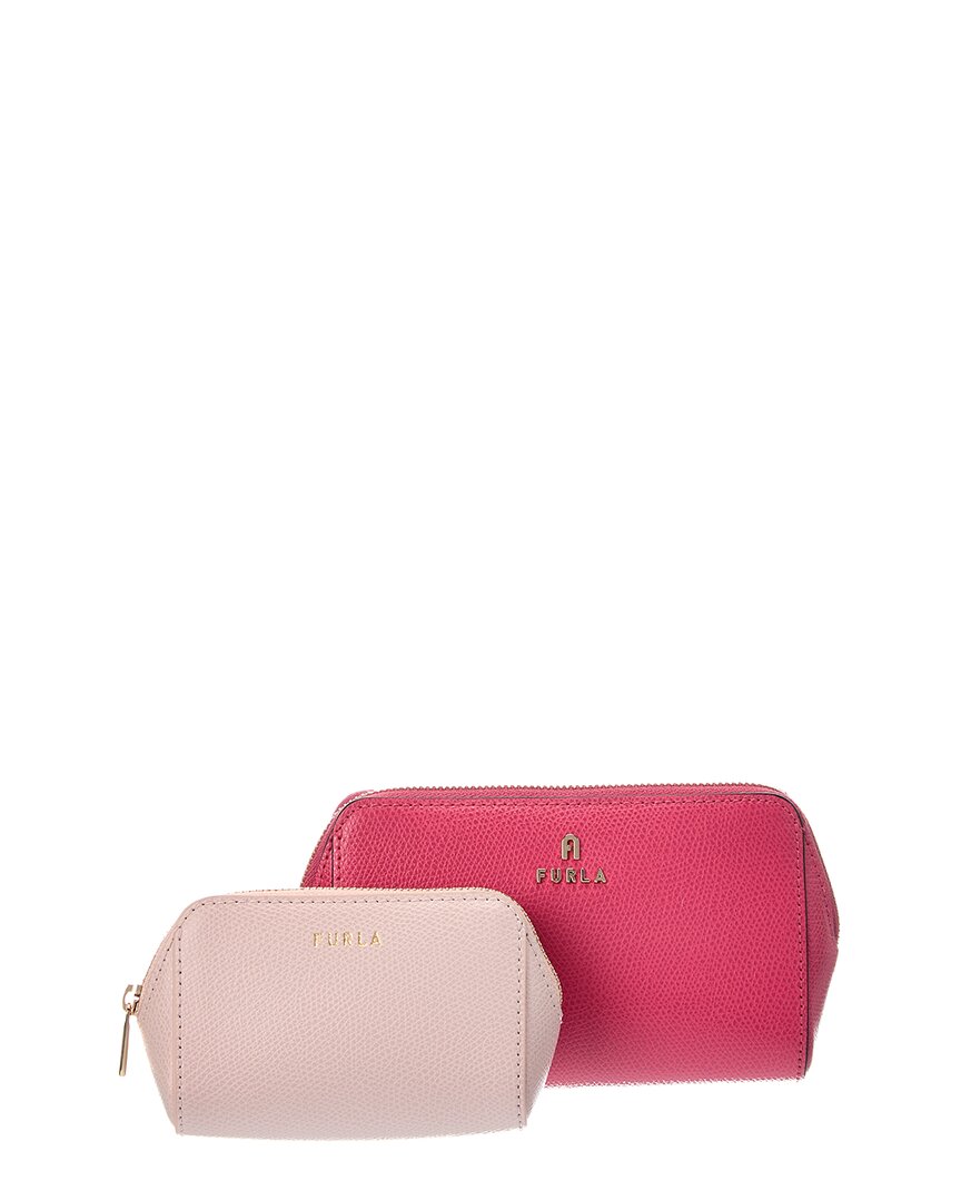 Furla Camelia Leather Cosmetic Case