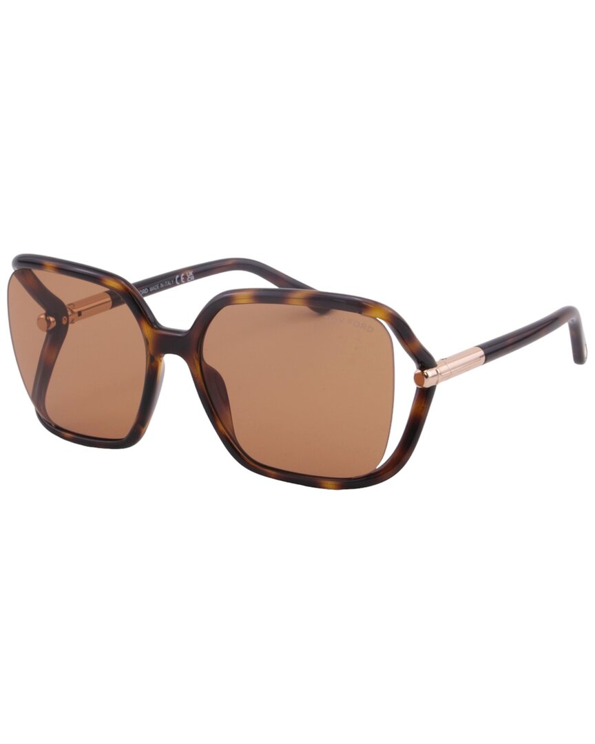Shop Tom Ford Women's Solange-02 60mm Sunglasses In Brown