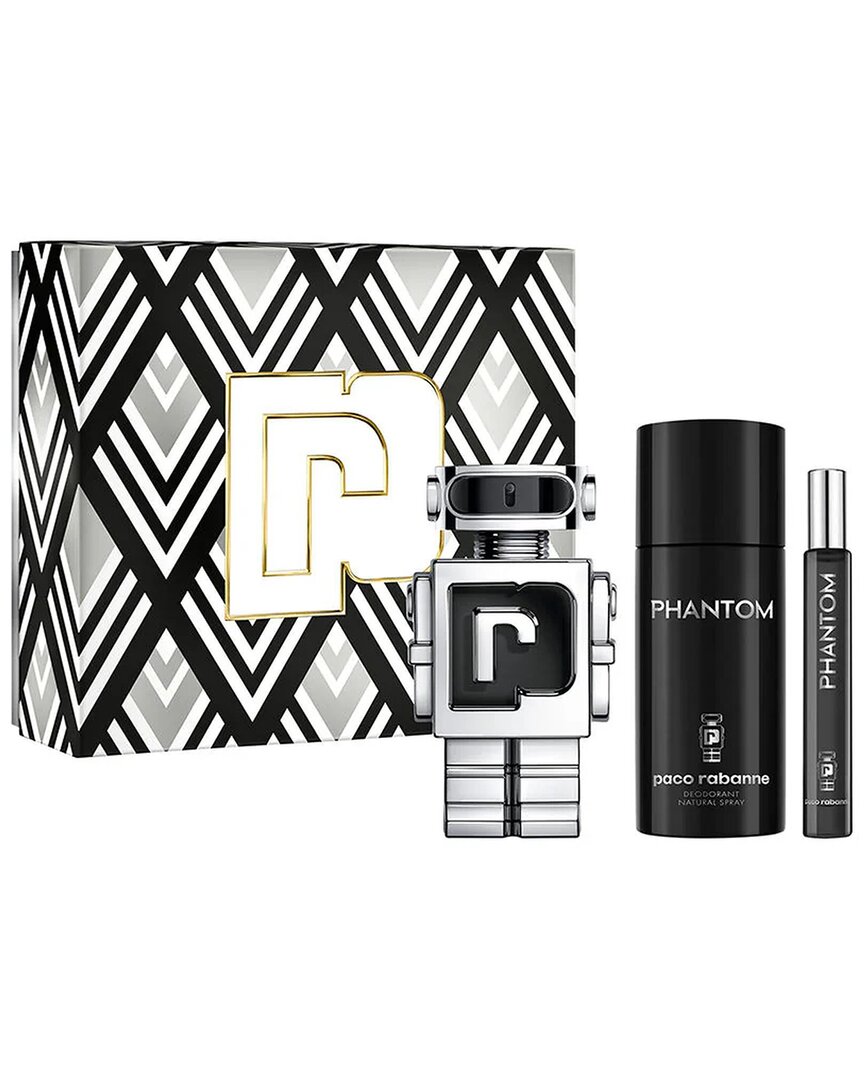 Rabanne Paco  Men's 3.4oz Phantom 3pc Set