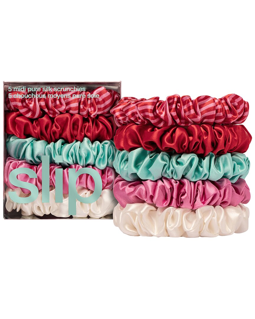 Slip Silk Multi Midi Scrunchie Set Pack 5 New In Box Slip Pure Silk 5-Pack Midi Scrunchies - Multi (5 piece  main image 2