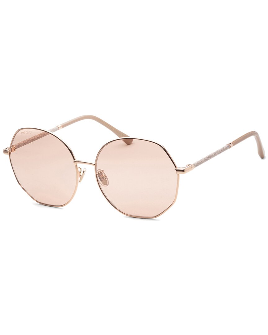 Shop Jimmy Choo Women's Coralgsk 61mm Sunglasses In Gold
