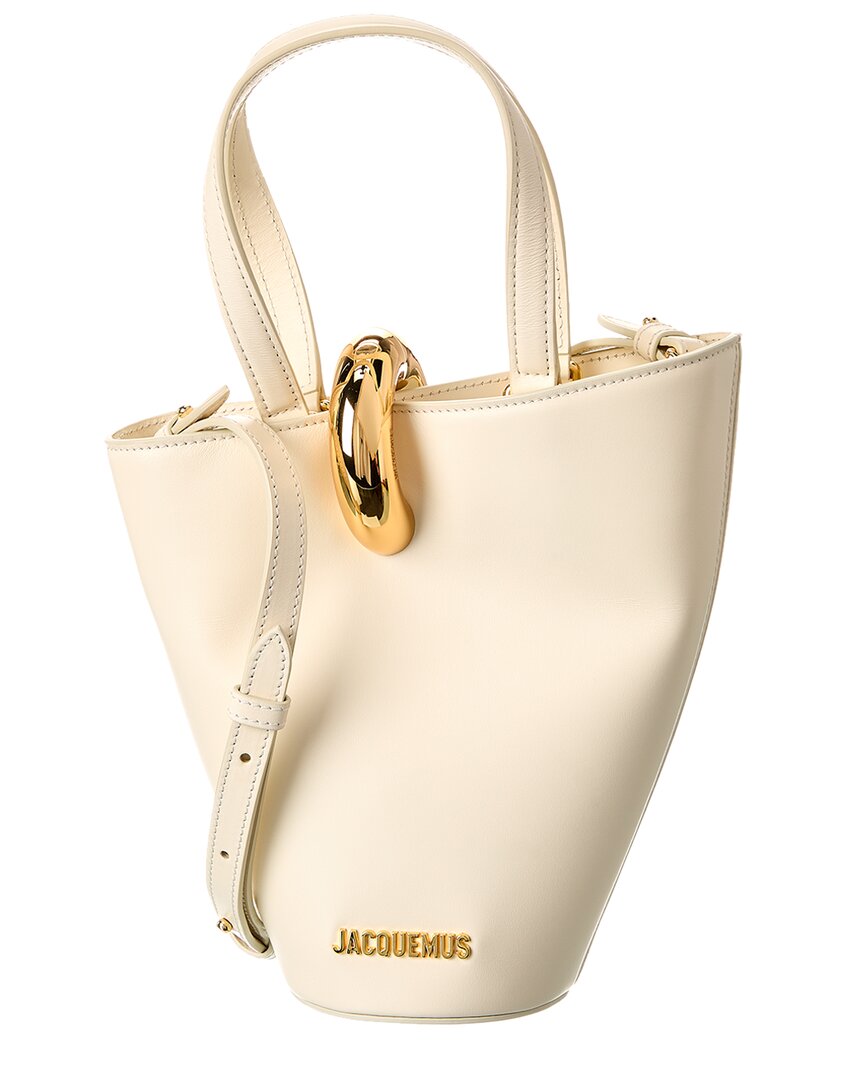 Jacquemus Structured Tote Bag With Detachable Shoulder Strap In White