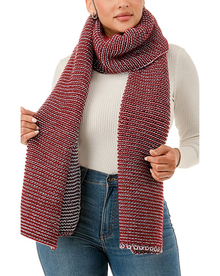 Marcus Adler Two-tone Knit Scarf In Red