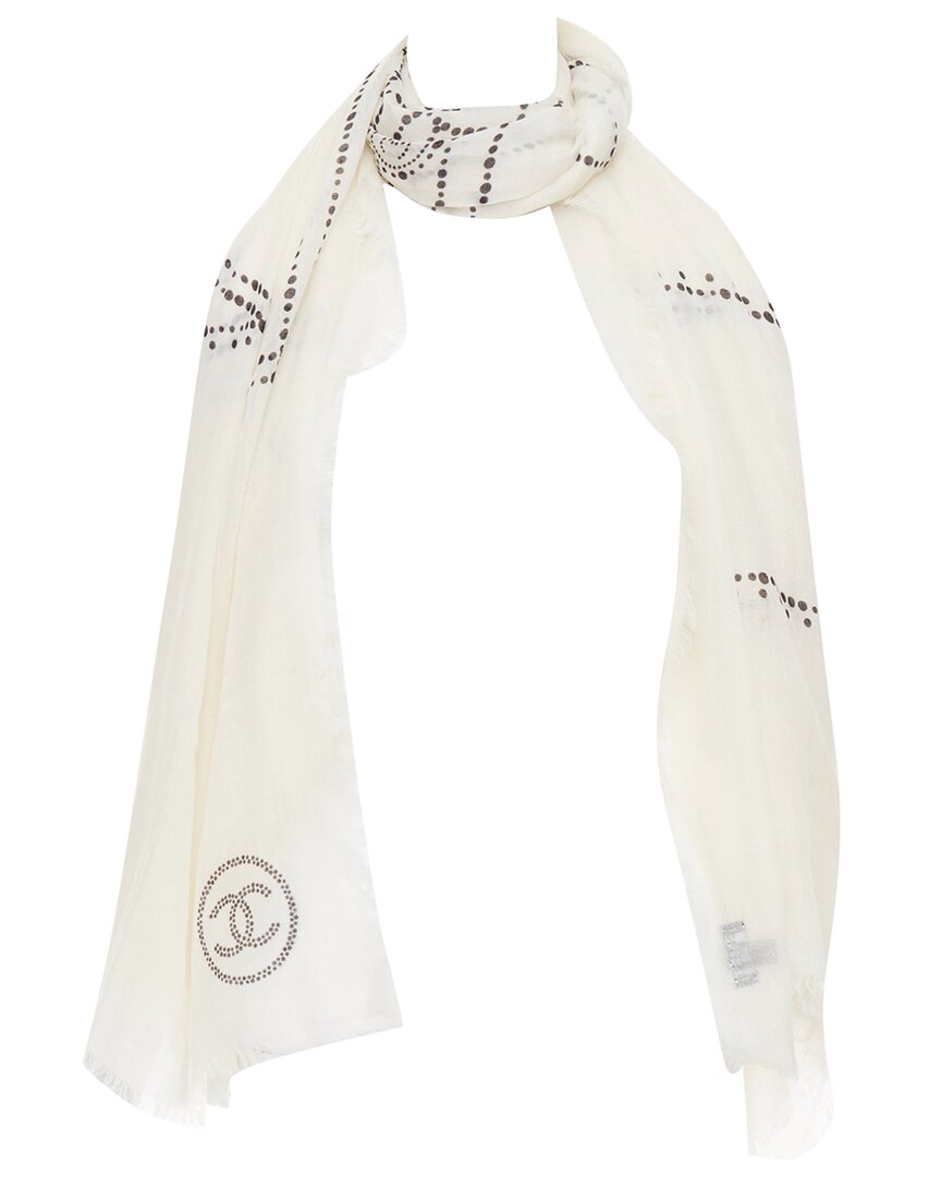 Pre-owned Chanel Cashmere Christmas Edition No.5 Parfum Shawl Scarf (authentic Pre-  Loved)