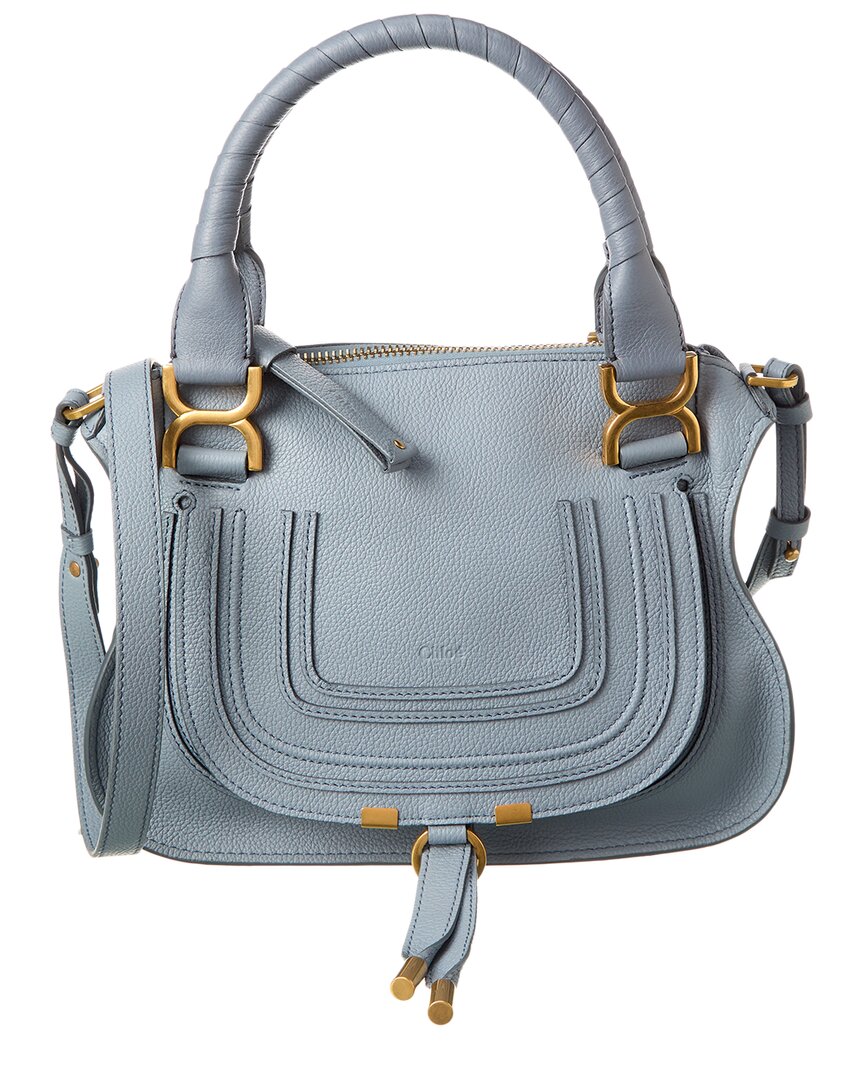 Chloé Marcie Double Carry Bag In Blue