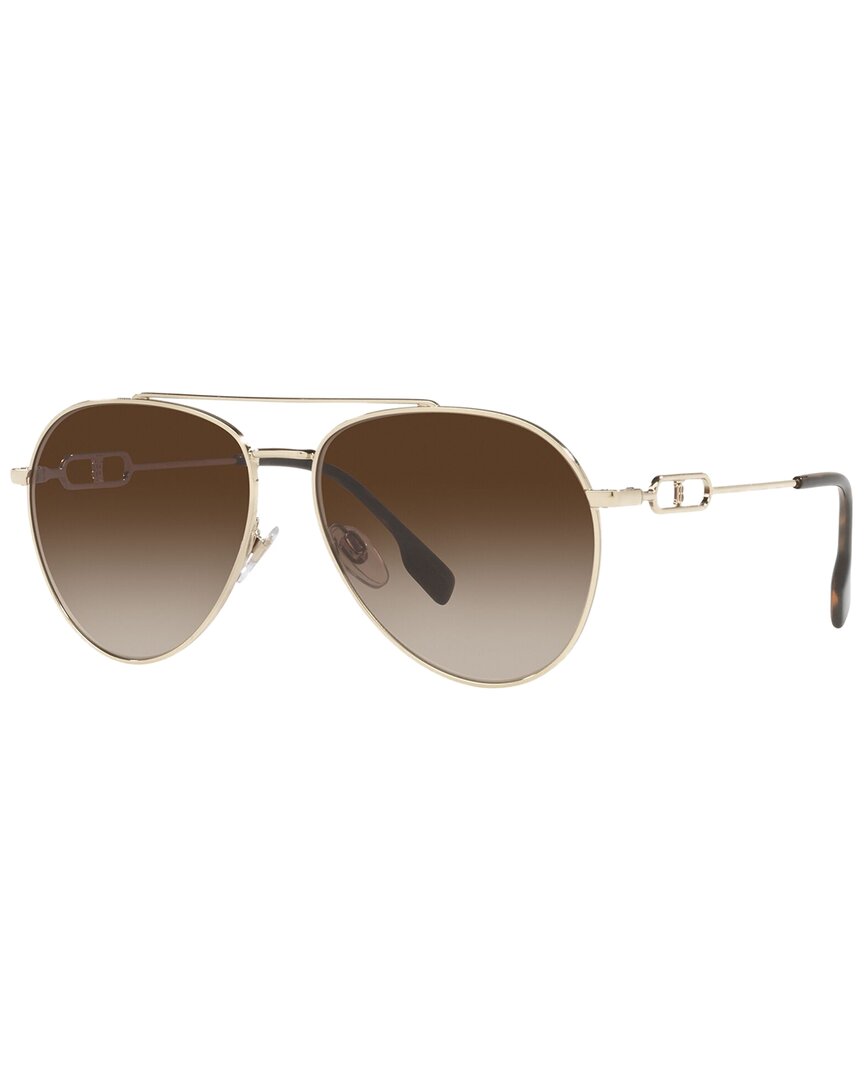 Shop Burberry Women's Be3128 58mm Sunglasses In Gold