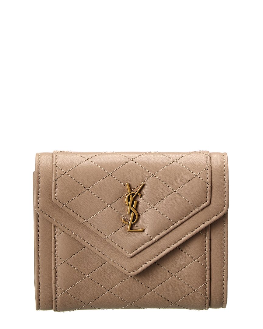 Saint Laurent Women's Compact 3-fold Quilted Leather Wallet