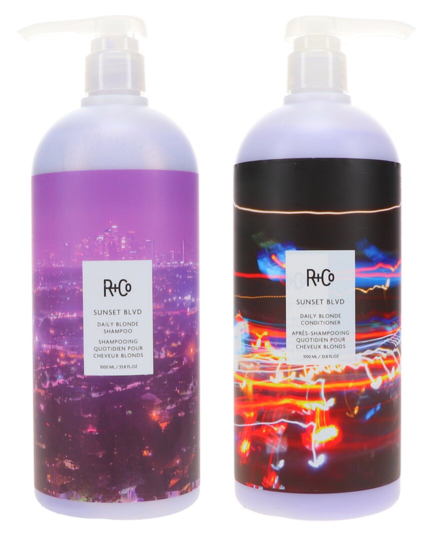 R + Co R+co Sunset Blvd Blonde Shampoo 33.8oz & Sunset Blvd Blonde Conditioner 33.8oz Combo Pack In White