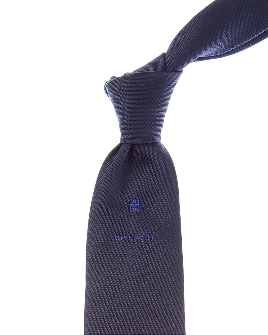 Givenchy 4g Silk Tie In Blue