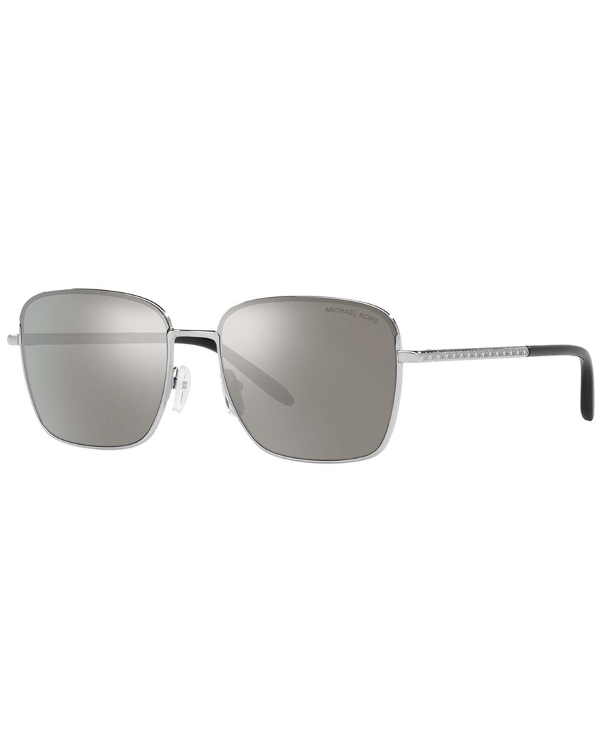 Shop Michael Kors Men's Mk1123 57mm Sunglasses In Silver
