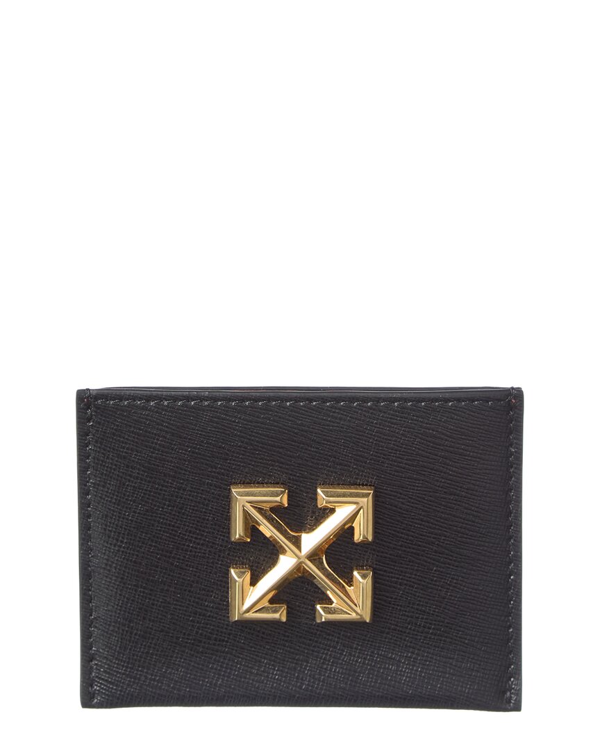 Off-white ™ Jitney Simple Leather Card Holder In Black