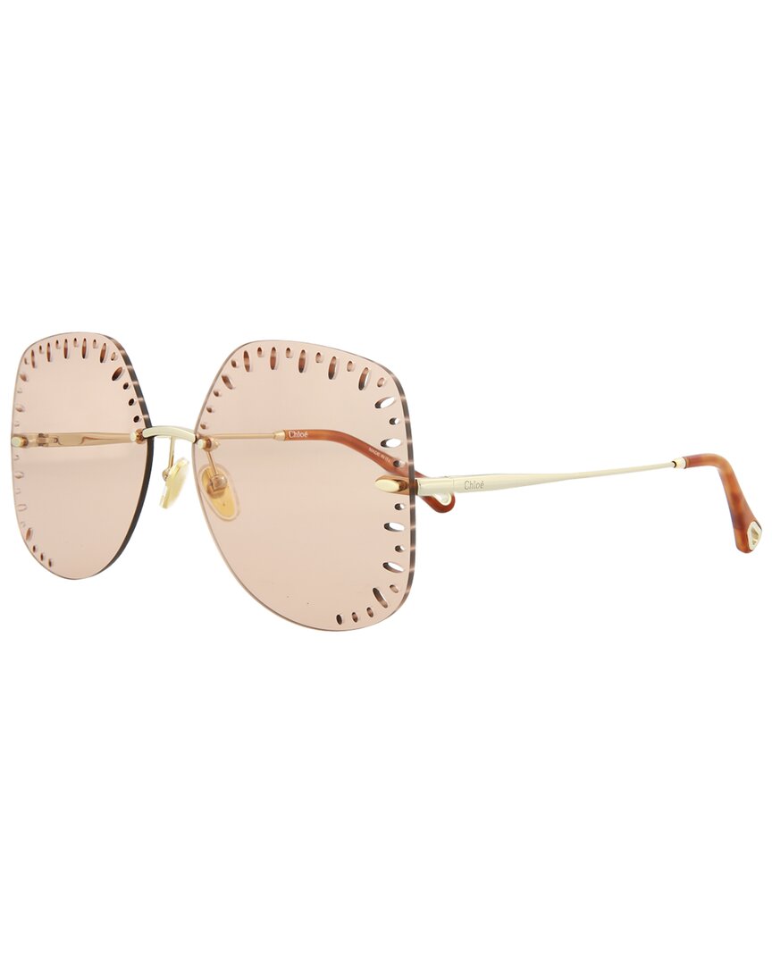 Chloé Women's Ch0111s 63mm Sunglasses In Gold