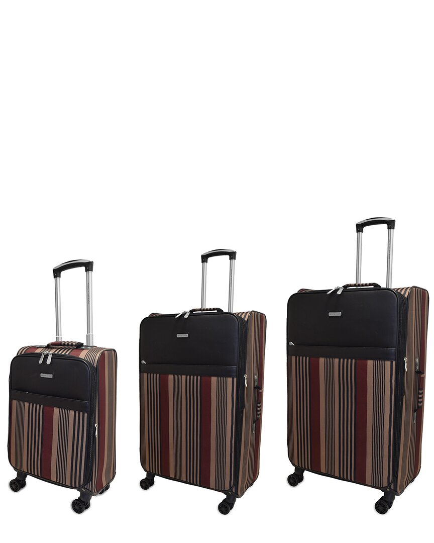 Adrienne Vittadini Horizontal Striped Collection 3pc Luggage Set In Multi