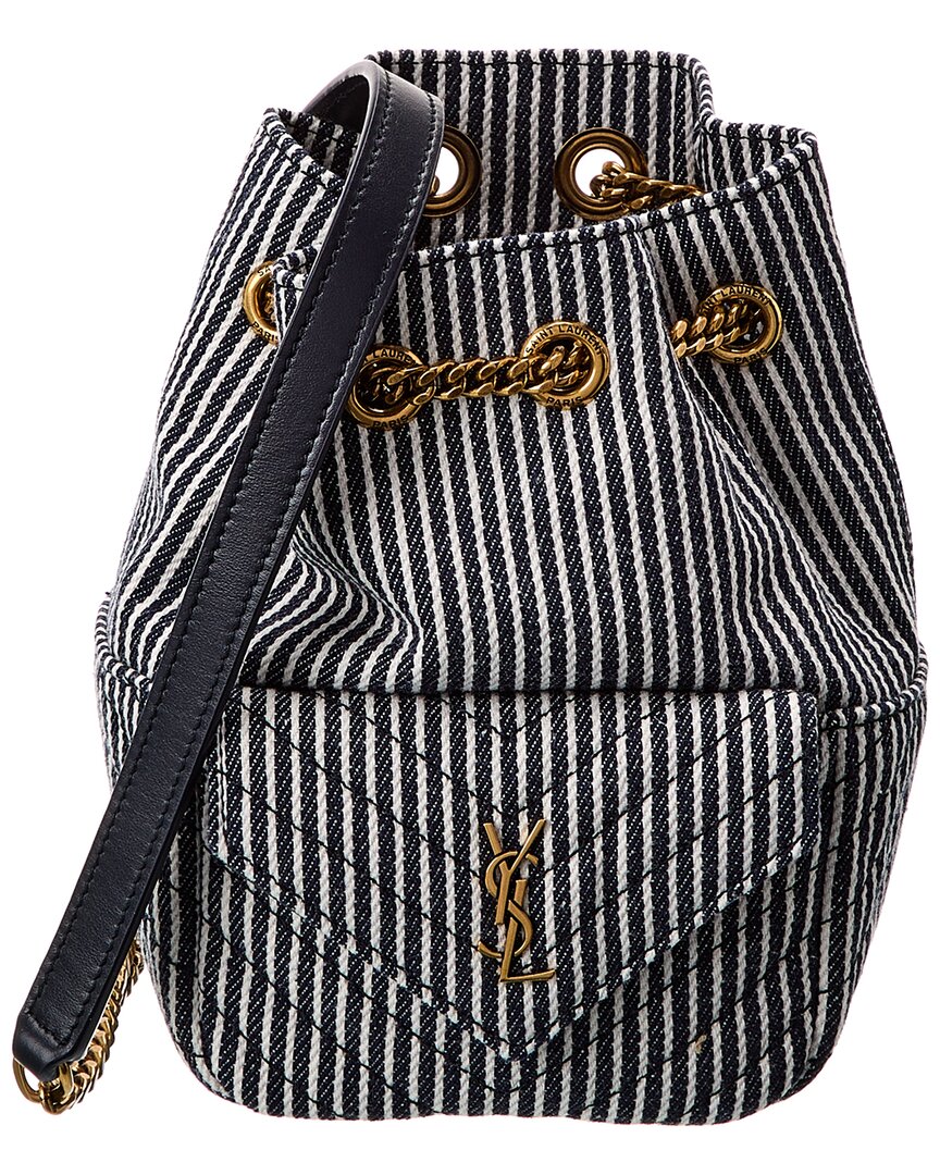 Saint Laurent Mini Joe Striped Bucket Bag