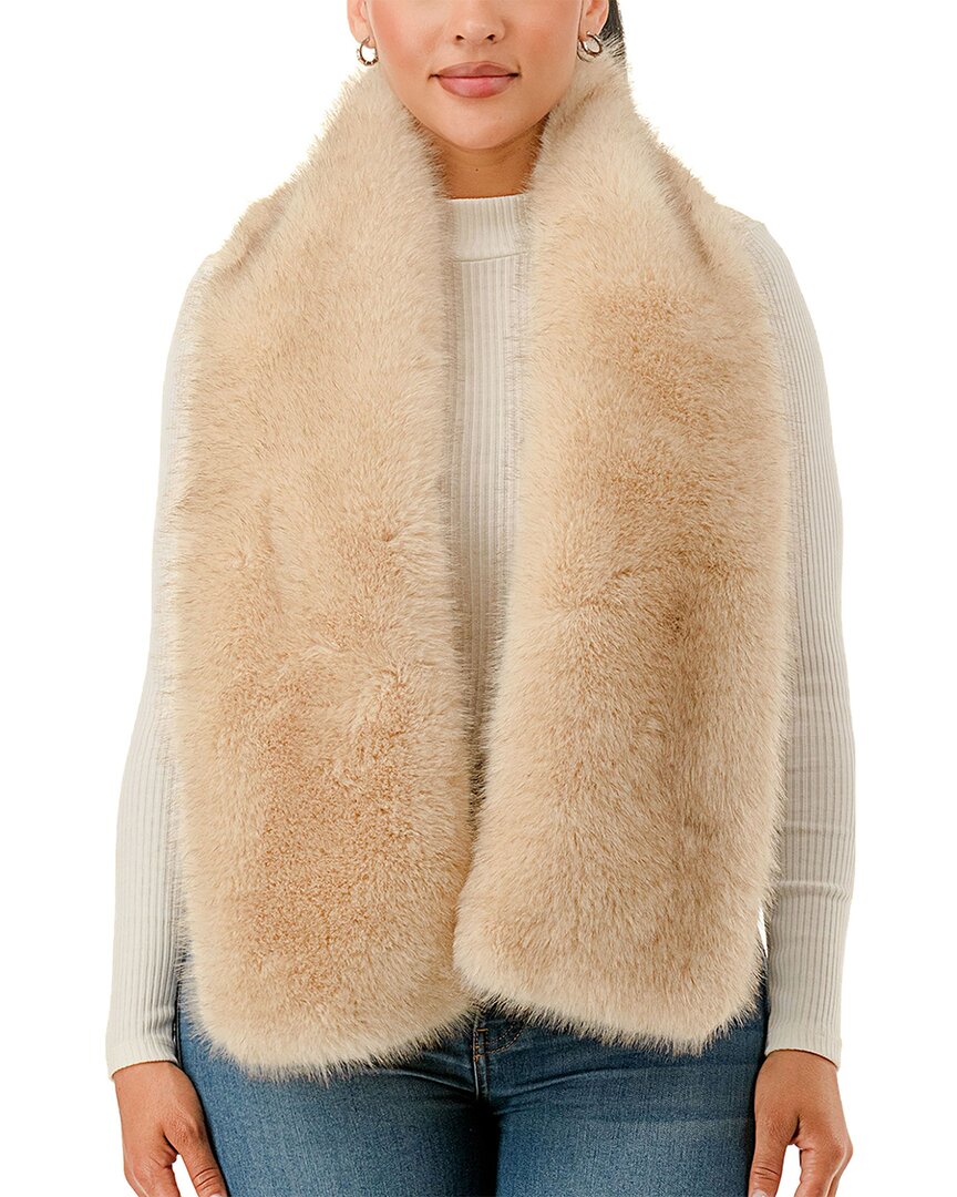 Marcus Adler Faux Fur Pull-through Scarf In Neutral