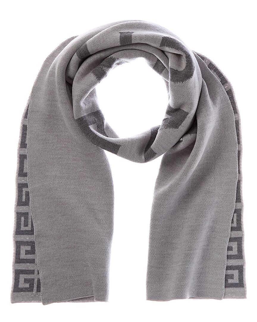Givenchy 4g Logo Wool Scarf In Gray