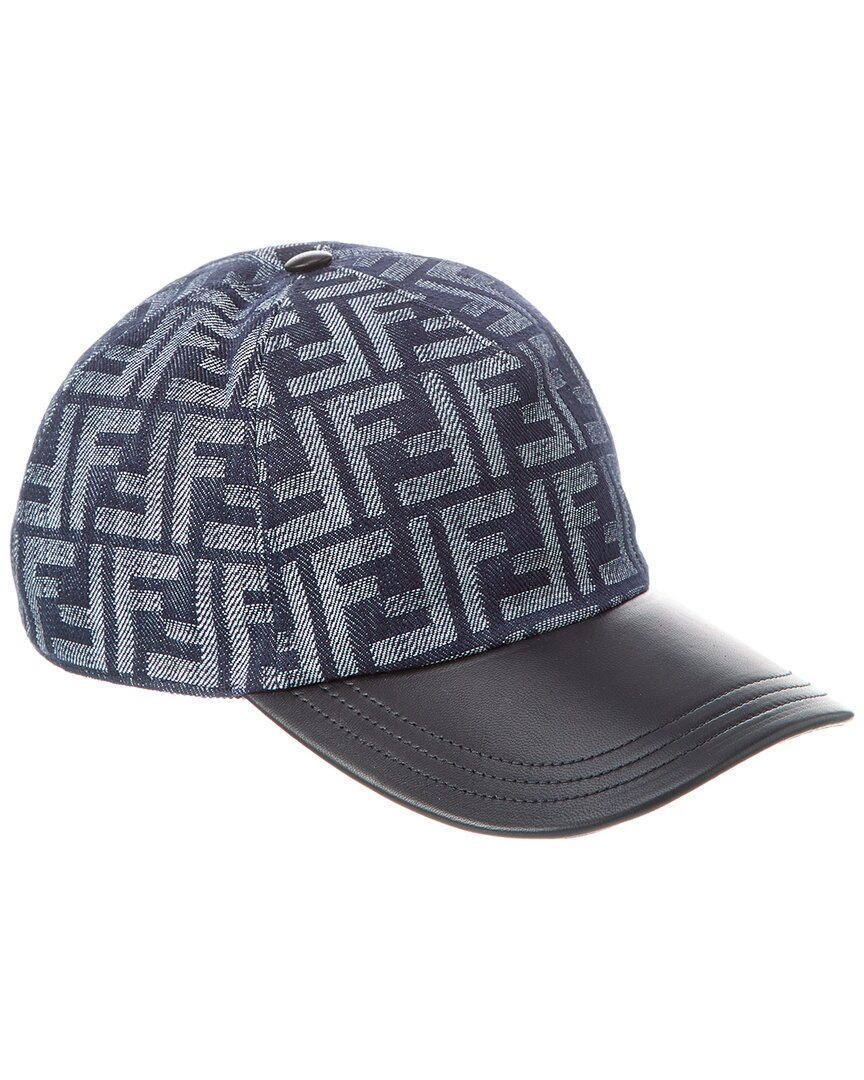 Fendi Fleece Wool Ff 3d Baseball Cap In Denim