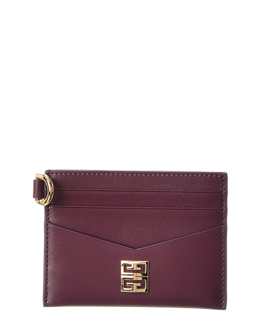 Givenchy 4g Leather Card Holder In Brown