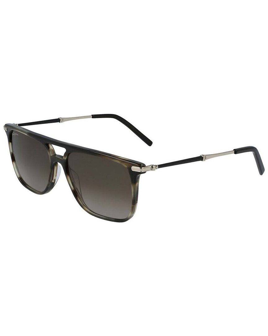 Ferragamo 57mm Gradient Rectangle Sunglasses In Green