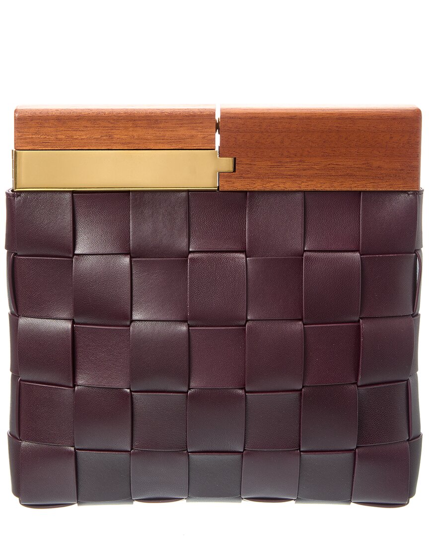 Bottega Veneta The Snap Intrecciato Leather Clutch