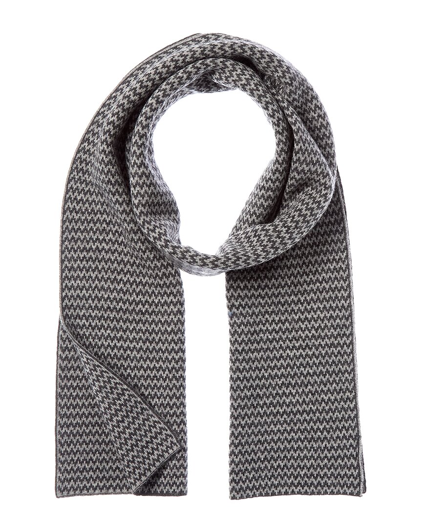 Portolano Jacquard Wool & Cashmere-blend Scarf In Gray