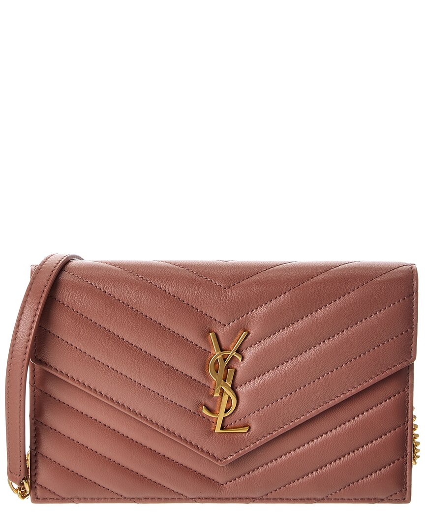 Saint Laurent Cassandre Matelasse Leather Shoulder Bag In Pink