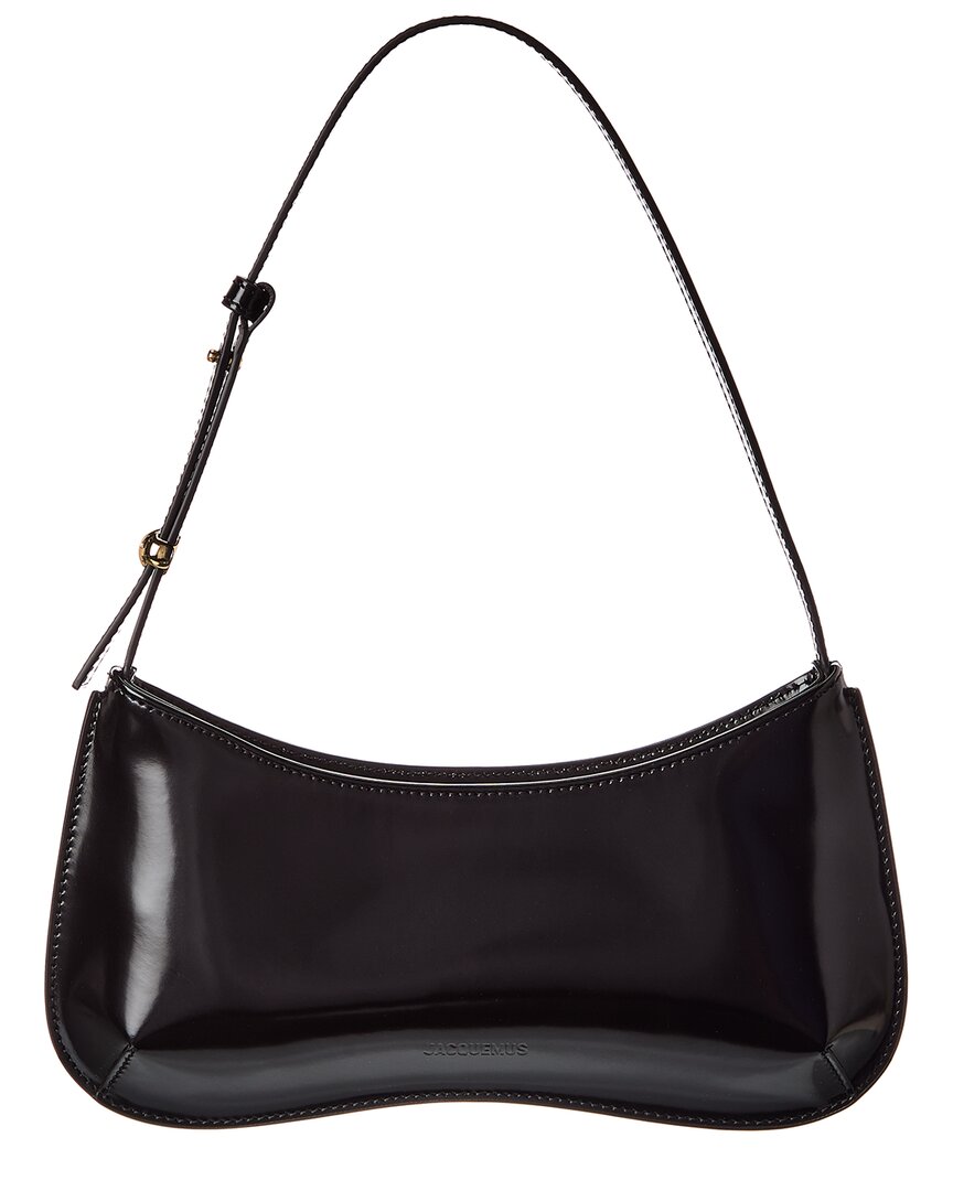 Jacquemus Bisou Leather Hobo Bag In Black