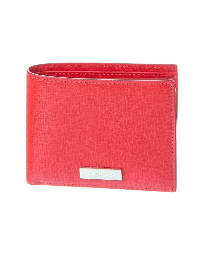 Ferragamo Logo Leather Bifold Wallet In Red