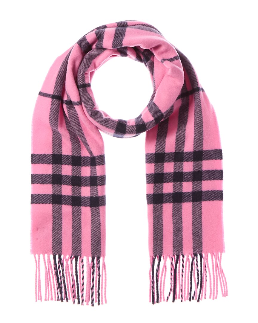 Burberry Check Wool Scarf In Pink