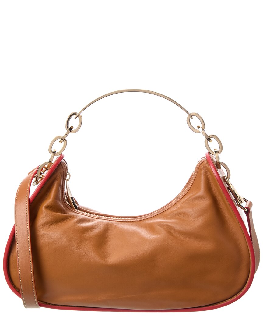 Tod's Piccola Leather Hobo Bag In Brown