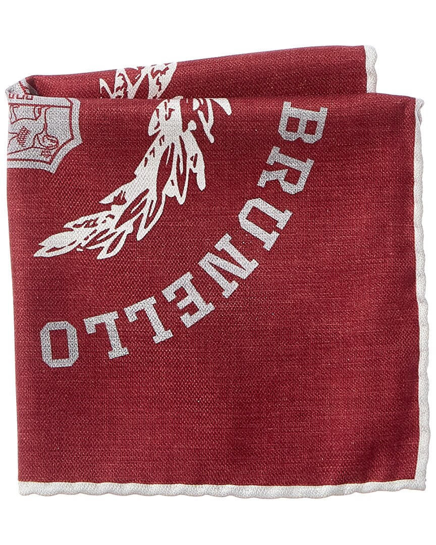 Brunello Cucinelli Silk Pocket Square In Red
