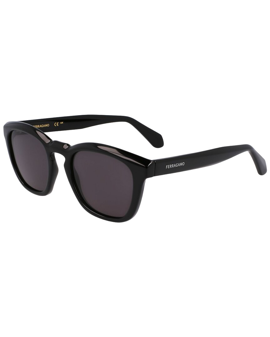 Ferragamo Men\'s Logo 50Mm Sunglasses, Black Rectangular frame sunglasses - Men | Ferragamo main image 2