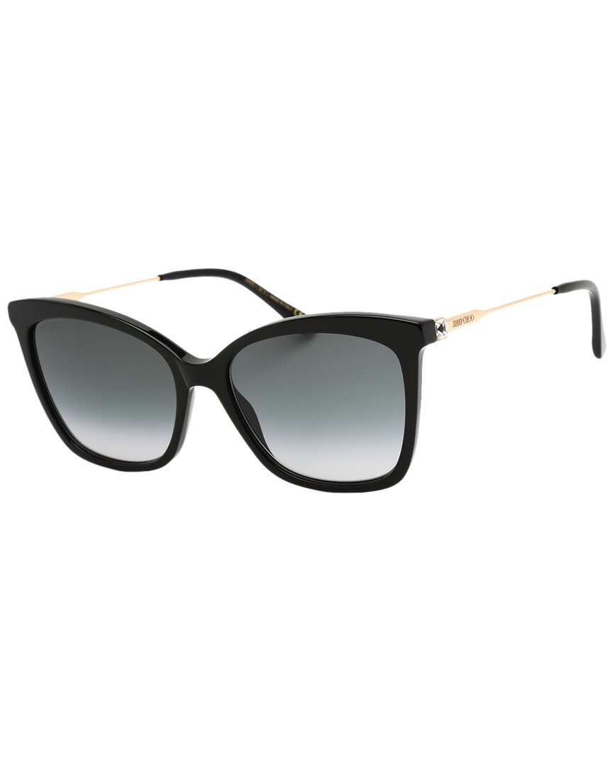 Shop Jimmy Choo Women's Maci/s 55mm Sunglasses In Black