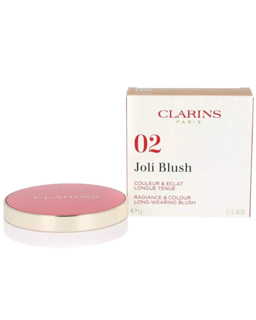 Clarins 0.1oz 02 Cheek Pink Joli Blush Radiance Color In White