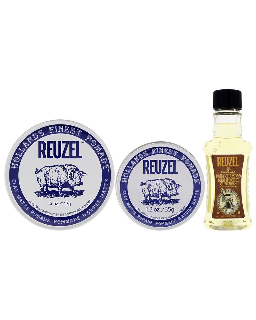 Reuzel Men's 4pc Clay Holiday Travel Bag Set