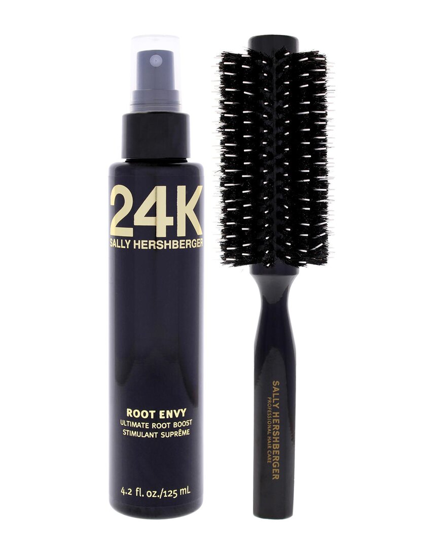 Sally Hershberger Unisex 2pc 24k Root Boost & Medium Round Brush Kit