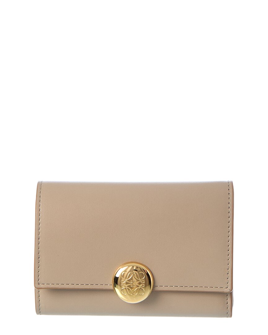 Loewe Pebble Small Vertical Leather Wallet In Brown