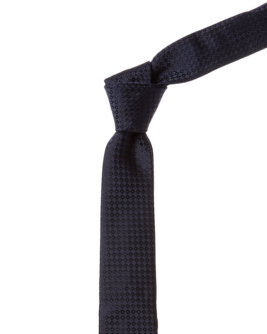 Givenchy Navy Tonal Micro Design Silk Tie In Blue