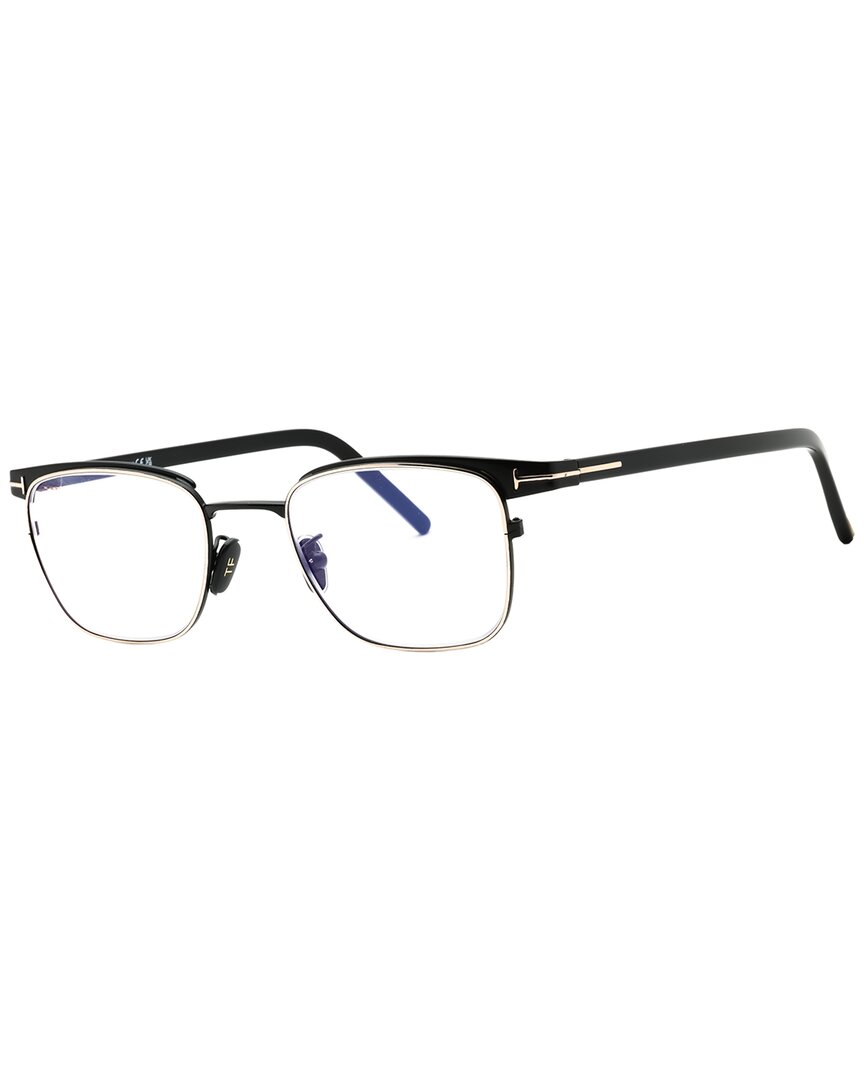 Tom Ford Men's Black Rectangular Eyeglass Frames Ft5854db In Blue